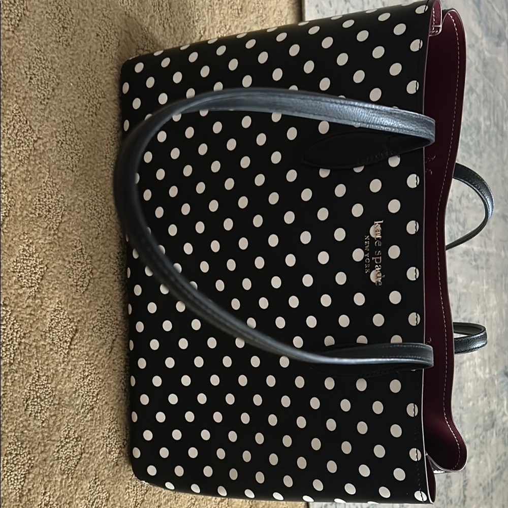 Kate Spade Black and White Polka Dot Tote